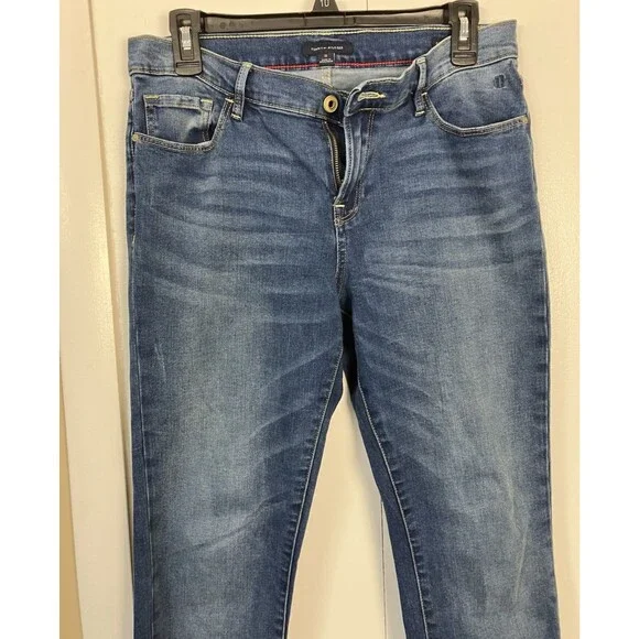 Tommy Hilfiger Womens Greenwich Skinny Mid Rise Stretch Blue Jeans  Size 10 - Picture 6 of 8